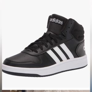 Men's Adidas Hoops 2.0 Mid Basketball Shoes - Black & White  11